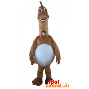 Grande mascotte marrone e bianco dinosauro, gigante - MASFR22881 - Dinosauro mascotte