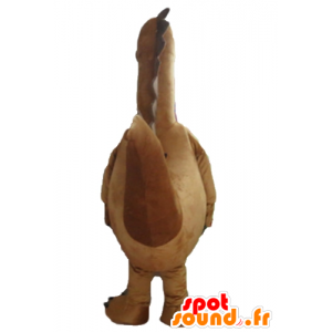 Mascotte de grand dinosaure marron et blanc, géant - MASFR22881 - Mascottes Dinosaure