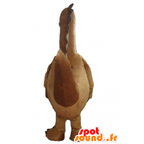 Great mascot brown and white dinosaur, giant - MASFR22881 - Mascots dinosaur