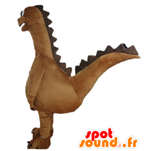 Stor brun og hvid dinosaur maskot, kæmpe - Spotsound maskot