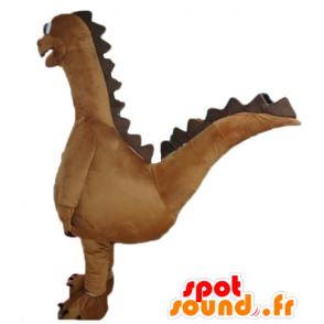 Great mascot brown and white dinosaur, giant - MASFR22881 - Mascots dinosaur