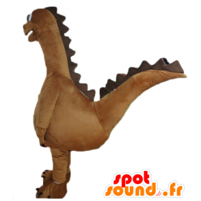 Grote mascotte bruine en witte dinosaurus, reuze - MASFR22881 - Dinosaur Mascot
