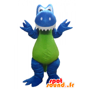 Dinosaur mascot, dragon, blue, white and green - MASFR22882 - Mascots dinosaur