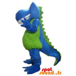 Dinosaur mascotte, draak, blauw, wit en groen - MASFR22882 - Dinosaur Mascot