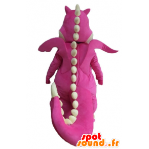 Pink and white dragon mascot, giant and attractive - MASFR22885 - Dragon mascot