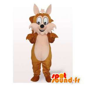 Mascot eekhoorn bruin en wit, met een gigantische staart - MASFR006536 - mascottes Squirrel