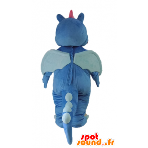 Mascot blau und rosa Drachen, niedliche und bunte - MASFR22887 - Dragon-Maskottchen