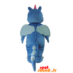 Mascot blauw en roze draak, leuk en kleurrijk - MASFR22887 - Dragon Mascot