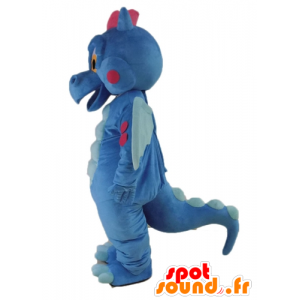 Mascot blauw en roze draak, leuk en kleurrijk - MASFR22887 - Dragon Mascot