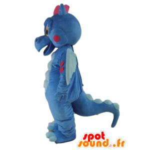 青とピンクのドラゴンのマスコット、キュートでカラフル-MASFR22887-ドラゴンのマスコット