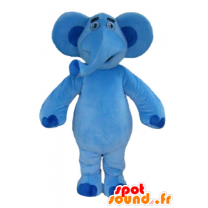 Mascotte de gros éléphant bleu très sympathique - MASFR22892 - Mascottes Elephant