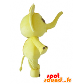 Mascota del elefante amarillo y blanco con un lazo en la cabeza - MASFR22894 - Mascotas de elefante