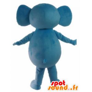 Mascot blauw en roze olifant, leuk en kleurrijk - MASFR22895 - Elephant Mascot