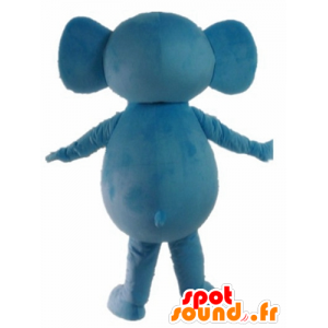 Mascotte d'éléphant bleu et rose, mignon et coloré - MASFR22895 - Mascottes Elephant