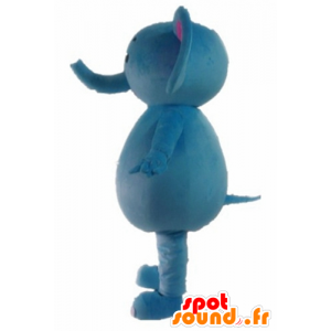 Mascot blauw en roze olifant, leuk en kleurrijk - MASFR22895 - Elephant Mascot