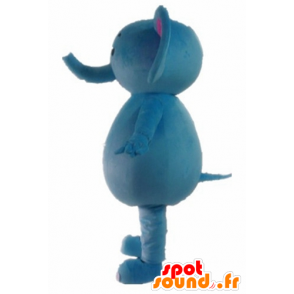 青とピンクの象のマスコット、キュートでカラフル-MASFR22895-象のマスコット