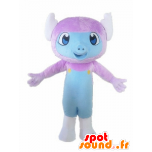 Mascot lille abe, lilla og blå væsen - Spotsound maskot kostume