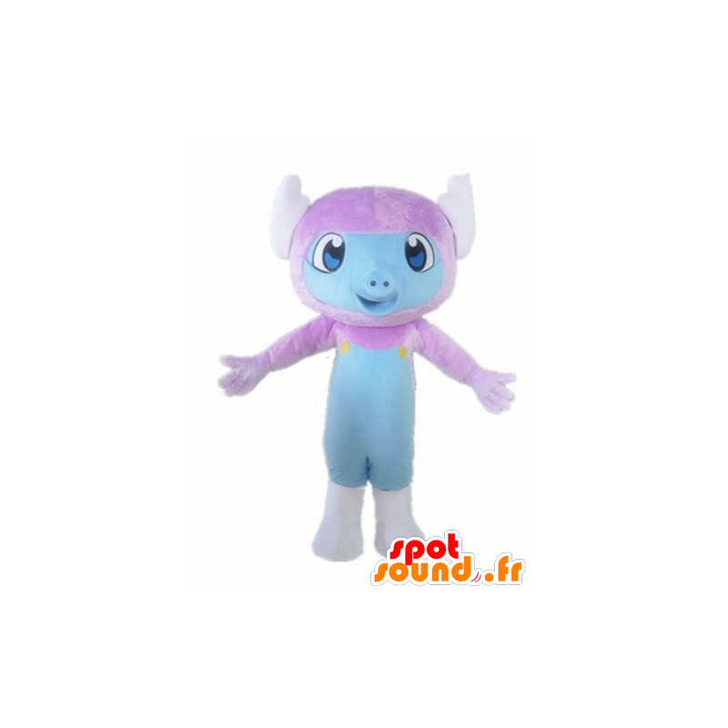 Mascot lille abe, lilla og blå væsen - Spotsound maskot kostume