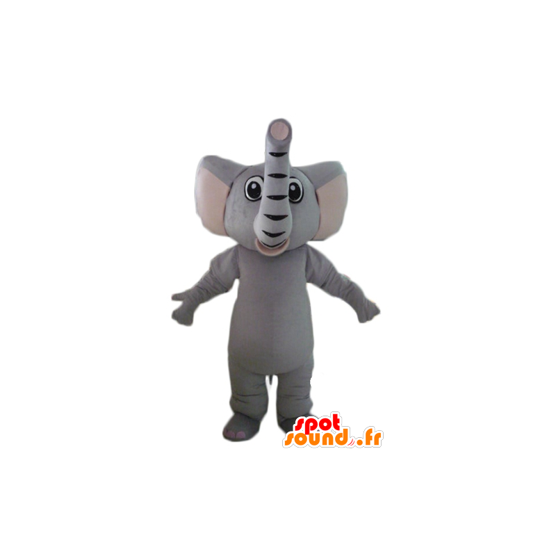 Mascotte d'éléphant gris, entièrement personnalisable - MASFR22899 - Mascottes Elephant