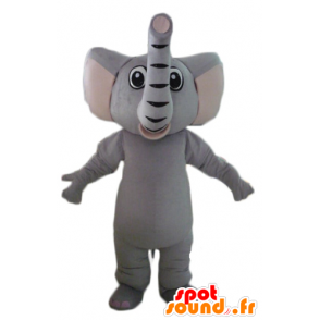 Mascotte grijze olifant, volledig klantgericht - MASFR22899 - Elephant Mascot