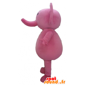 Mascotte d'éléphant rose, entièrement personnalisable - MASFR22900 - Mascottes Elephant