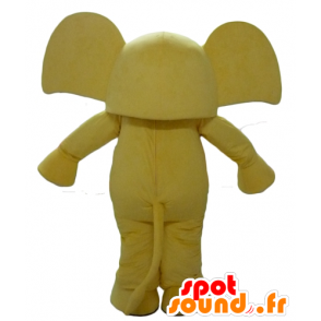 Yellow elephant mascot, with big ears - MASFR22901 - Elephant mascots
