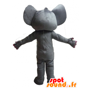 Grå och vit elefantmaskot, rolig och original - Spotsound maskot