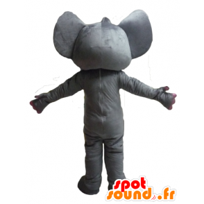 Grå og hvid elefant maskot, sjov og original - Spotsound maskot