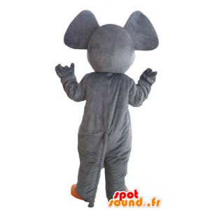 Mascot olifant grijs en oranje, leuke en kleurrijke - MASFR22904 - Elephant Mascot