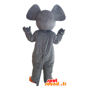 Maskot slon šedé a oranžové, roztomilý a barevný - MASFR22904 - slon Maskot