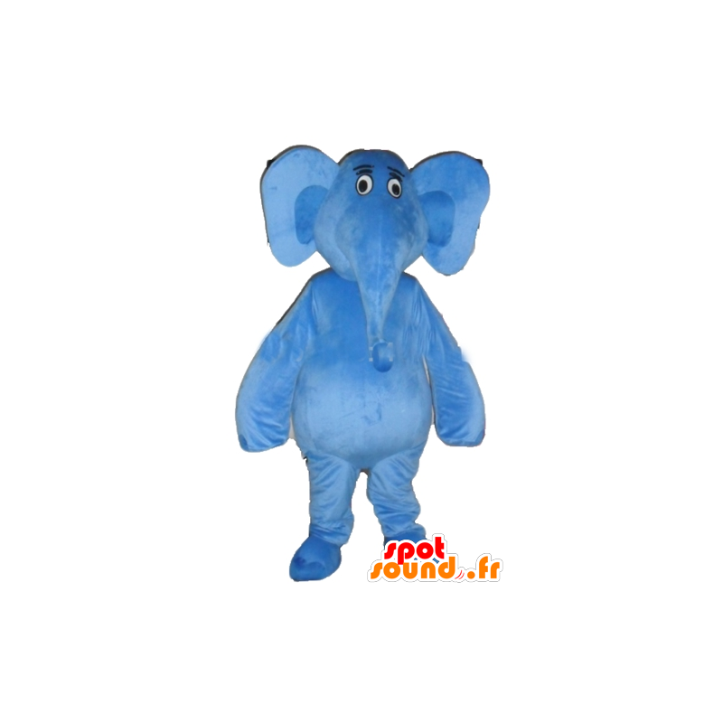 Mascot blauwe olifant, reus en volledig aanpasbaar - MASFR22911 - Elephant Mascot