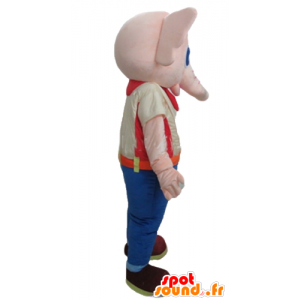 Mascot Pink Elephant, het dragen van een kleurrijke outfit - MASFR22913 - Elephant Mascot