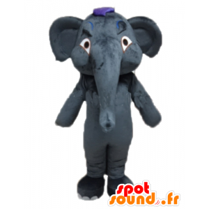 Mascot gray elephant, giant and fully customizable - MASFR22914 - Elephant mascots