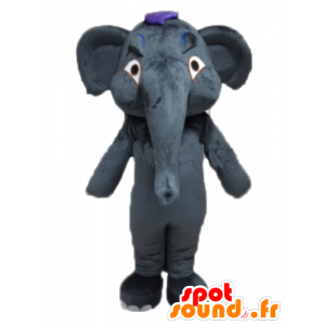 Mascotte d'éléphant gris, géant et entièrement personnalisable - MASFR22914 - Mascottes Elephant