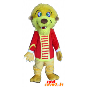 Leeuw mascotte, geel tijger, circus outfit - MASFR22918 - Lion Mascottes