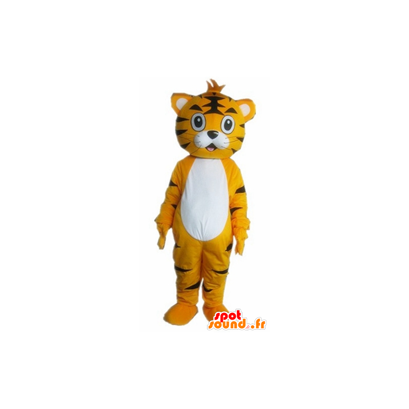 Mascote do tigre, gato alaranjado, branco e preto - MASFR22924 - Tiger Mascotes