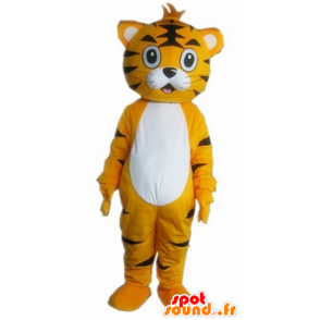 Tiger maskot, oranžová kočka, bílý a černý - MASFR22924 - Tiger Maskoti