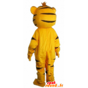 Mascotte de tigre, de félin orange, blanc et noir - MASFR22924 - Mascottes Tigre