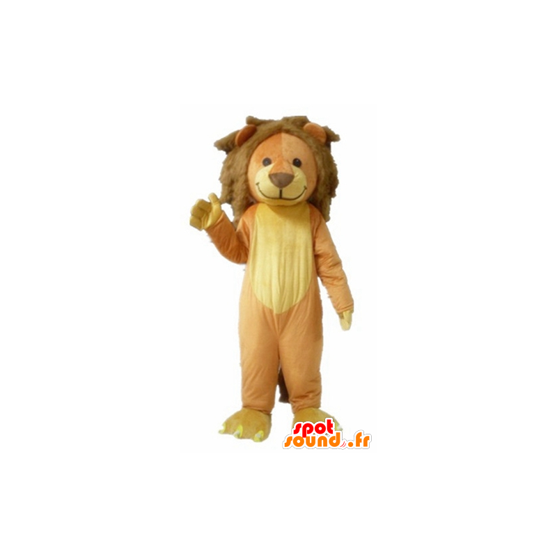 Brown and yellow lion mascot, sweet and cute - MASFR22925 - Lion mascots