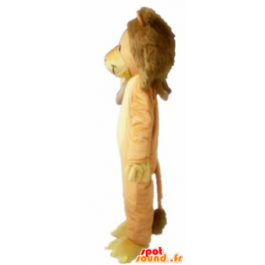 Bruin en geel leeuw mascotte, lief en schattig - MASFR22925 - Lion Mascottes