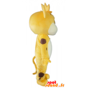 Mascotte de petit tigre jaune, blanc et marron, attendrissant - MASFR22926 - Mascottes Tigre