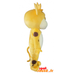 Mascot malý žlutý tygr, bílé a hnědé, oduševnělý - MASFR22926 - Tiger Maskoti