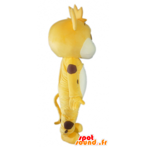 Mascotte de petit tigre jaune, blanc et marron, attendrissant - MASFR22926 - Mascottes Tigre