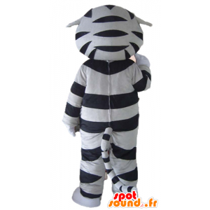 Mascote do tigre, gato cinzento, preto e branco gato malhado - MASFR22927 - Tiger Mascotes