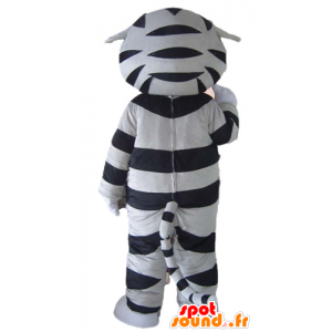 Tiger maskot, grå kat, sort og hvid tabby - Spotsound maskot