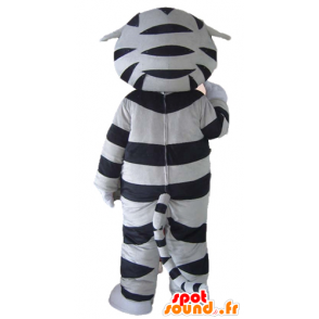 Tiger mascot, gray cat, black and white striped - MASFR22927 - Tiger mascots