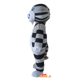 Tiger mascot, gray cat, black and white striped - MASFR22927 - Tiger mascots