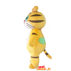 Mascote do tigre, gato amarelo, preto e branco, customizável - MASFR22929 - Tiger Mascotes