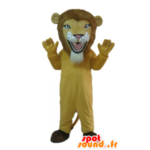 Mascot beige løve, tiger, hård luft - Spotsound maskot kostume