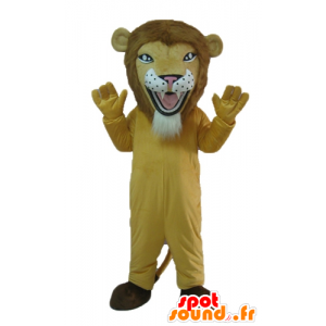 Maskotbeige lejon, tiger, hård luft - Spotsound maskot